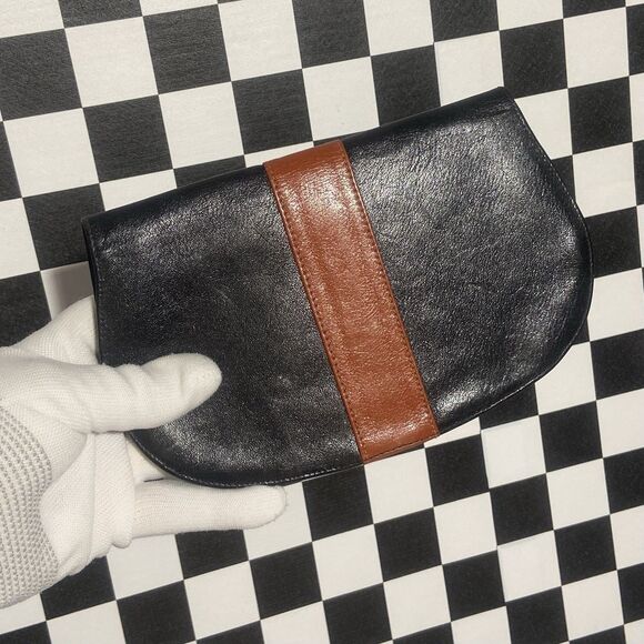 Vintage Women's Bifold Wallet Purse Black Brown Soft Genuine Leather Retro Style - Picture 10 of 12